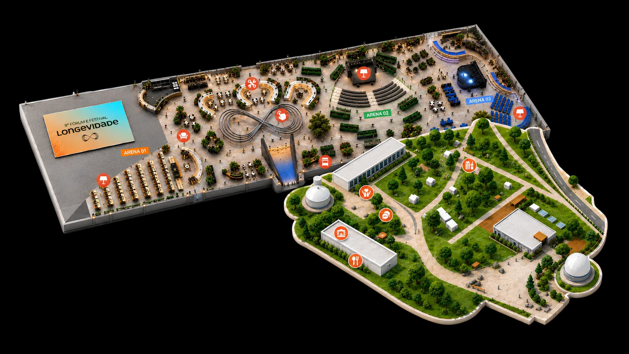 Mapa 3D Ilustrativo do Evento na Bienal